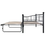 vidaXL Cadre de lit Noir Acier 180x200/90x200 cm