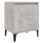 vidaXL Table de chevet avec pieds en métal Gris béton 40x30x50 cm
