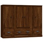 vidaXL Buffets 3 Pièces chêne marron bois d'ingénierie