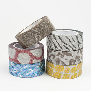 Masking Tape pailleté 1 5 cm 6 pièces Animaux