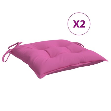vidaXL Coussins de chaise 2 Pièces rose 50x50x7 cm tissu oxford