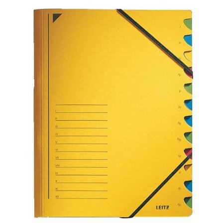 Classeur trieur  format a4  12 compartiments jaune leitz