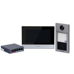 Kit interphone vidéo sans fil antivandale avec lecteur de badge Hikvision DS-KIS604-S
