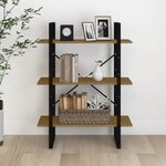 vidaXL Bibliothèque à 3 niveaux Marron 80x30x105 cm Bois de pin massif