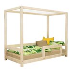 Lit cabane enfant BUNKY 80 x 160 verni