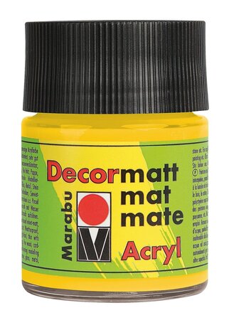 Peinture acrylique 'Decormatt' Flacon 50ml Jaune moyen MARABU