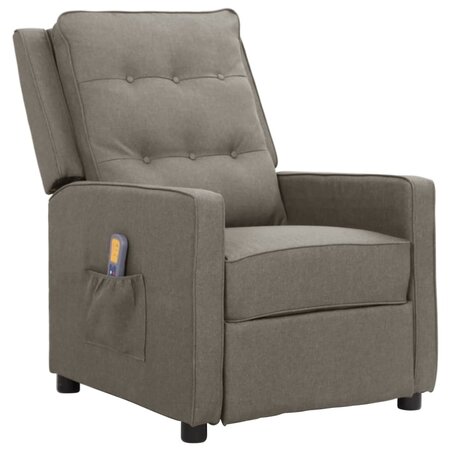 vidaXL Fauteuil de massage Gris clair Tissu