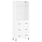 vidaXL Buffet haut Blanc 69 5x34x180 cm Bois d'ingénierie
