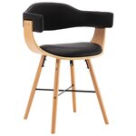 vidaXL Chaises à manger lot de 4 noir similicuir et bois courbé