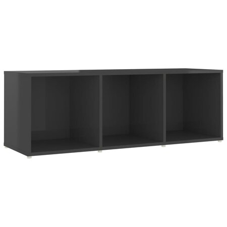 vidaXL Meuble TV Gris brillant 107x35x37 cm Aggloméré