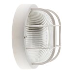 Hublot rond 60W avec grille IP44 E27 Classe II Blanc