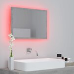 vidaXL Miroir à LED de salle de bain Gris béton 60x8 5x37 cm Acrylique