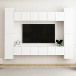 vidaXL Ensemble de meubles TV 10 Pièces Blanc Aggloméré