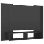 vidaXL Meuble TV mural Gris brillant 120x23 5x90 cm Aggloméré