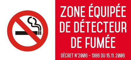 Autocollant vinyl - zone équipée de détecteur de fumée - l.200 x h.100 mm uttscheid