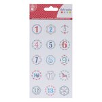 Stickers ronds Calendrier de l'Avent Folk