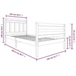 vidaXL Cadre de lit Noir Bois massif 100x200 cm