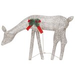 vidaXL Famille de rennes de Noël 270x7x90 cm Doré Blanc chaud Maille
