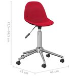 vidaXL Chaises pivotantes à manger lot de 4 Rouge bordeaux Tissu