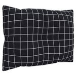 vidaXL Coussins de palette 3 Pièces motif à carreaux noir tissu Oxford