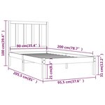vidaXL Cadre de lit Blanc Bois de pin massif 90x200 cm