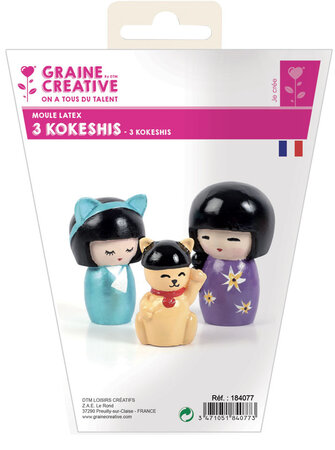 Moule en Latex pour Platre Kokeshi 3 Modèles