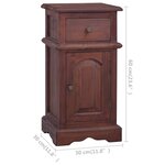 vidaXL Table de chevet Marron classique Bois d'acajou massif