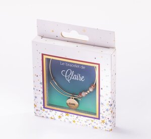 Bracelet claire avec perles blanches