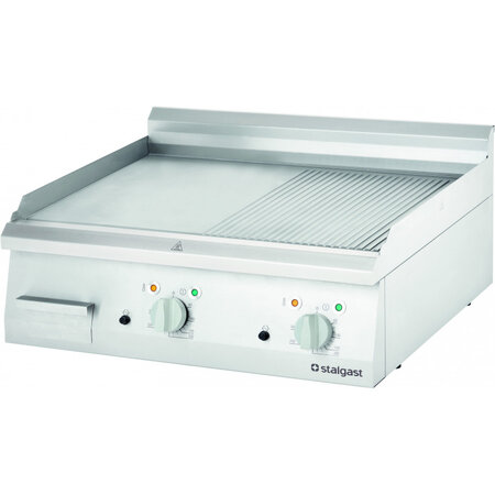 Plaque à snacker double électrique rainurée 8.1 kw - stalgast -  - inox x700xmm