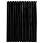 vidaXL Rideau occultant avec crochets Velours Noir 290x245 cm