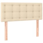 vidaXL Lit à sommier tapissier et matelas Crème 90x190 cm Tissu