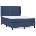 vidaXL Lit à sommier tapissier avec matelas Bleu 140x190 cm Tissu