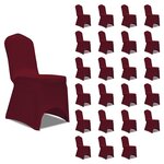 vidaXL Housses élastiques de chaise Bordeaux 24 Pièces