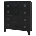 vidaXL Commode à tiroirs Métal Style Industriel 78 x 40 x 93 cm Noir