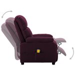 vidaXL Fauteuil de massage Violet Tissu