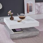 Trendteam Table basse Universal CT-119 Gris béton et blanc