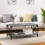 vidaXL Table basse Sonoma gris 100x50x45 cm Bois d'ingénierie et fer