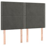 vidaXL Têtes de lit 4 Pièces Gris foncé 72x5x78/88 cm Velours