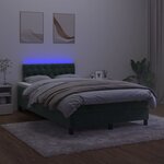 vidaXL Sommier tapissier matelas et LED Vert foncé 120x200 cm Velours