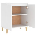 vidaXL Buffet avec pieds en bois massif Blanc 60x35x70 cm Aggloméré