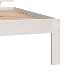 vidaXL Cadre de lit blanc 75x190 cm petit simple bois massif de pin