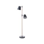 Lampadaire double en bois et métal rubi