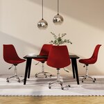 vidaXL Chaises pivotantes à manger lot de 4 Rouge bordeaux Tissu