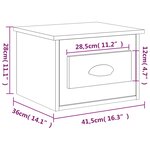 vidaXL Table de chevet murale blanc 41 5x36x28 cm
