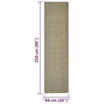 vidaXL Tapis Sisal naturel 66x250 cm Taupe