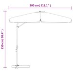 vidaXL Parasol d'extérieur avec mât en acier 300 cm Bleu azuré
