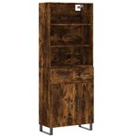 vidaXL Buffet haut Chêne fumé 69 5x34x180 cm Bois d'ingénierie