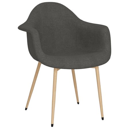 vidaXL Chaise à manger Gris foncé Tissu