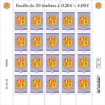 Timbre - Andorre - Blason - 20 centimes