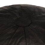 vidaXL Pouf 40 x 35 cm Noir Cuir véritable de chèvre